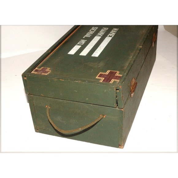 Vintage 1960s GI Joe Wooden Foot Locker Box Military 12" - Picture 7 of 8